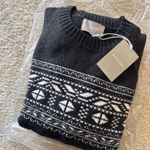 Everlane The Merino Ski Sweater Men's Size XXX-L/AB Dark Grey/White